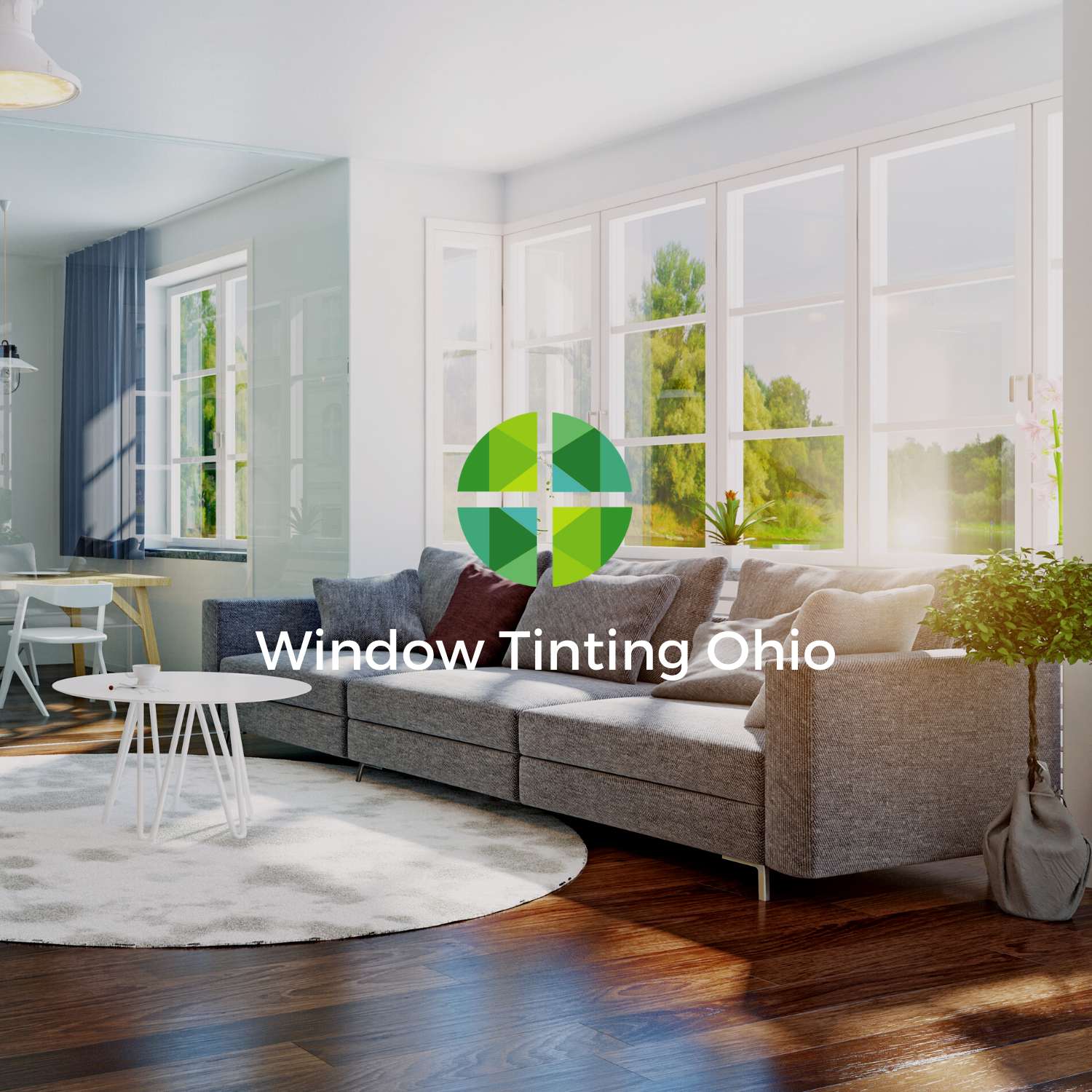 Glare reduction window film government building Ohio